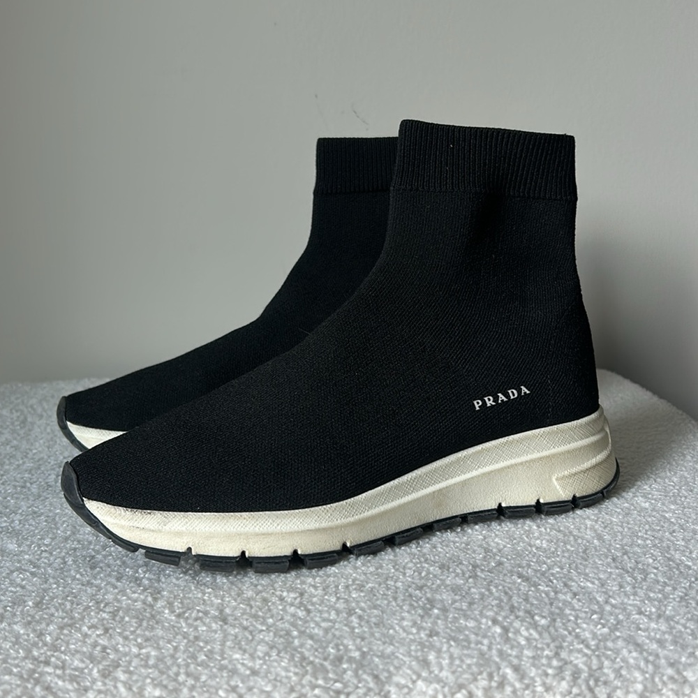 Prada Black and White Womens Sneakers